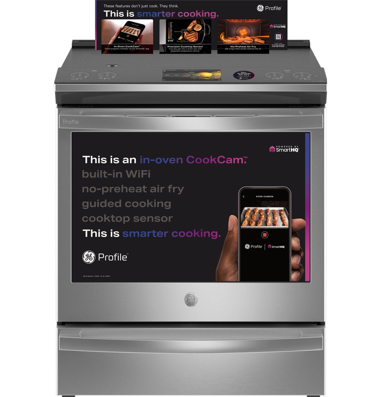 GE Profile™ 30" Smart Slide-In Front-Control Induction Fingerprint Resistant Range with In Oven Camera