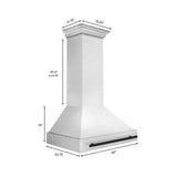 36 in. ZLINE Autograph Edition DuraSnow Stainless Steel Range Hood with Stainless Steel Shell and Colored Handle (8654SNZ-36) [Color: Matte Black]