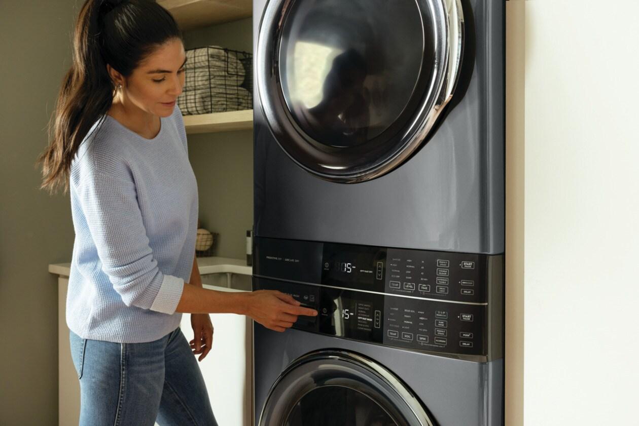 Laundry Tower Single Unit Front Load 4.5 Cu. Ft. Washer & 8 Cu. Ft. Gas Dryer