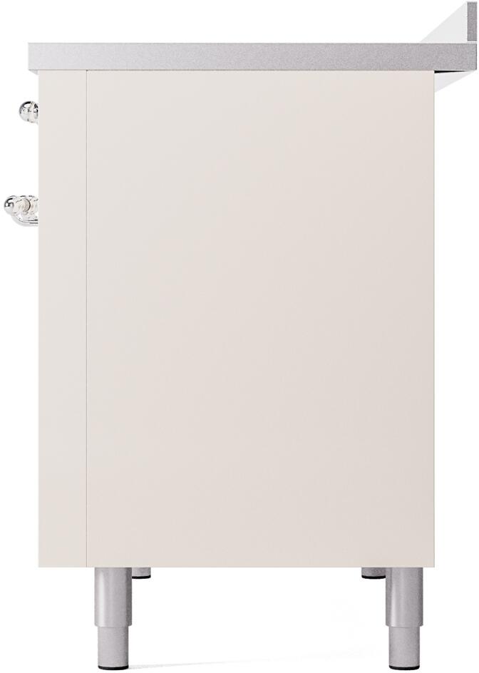 Nostalgie II 48 Inch Electric Freestanding Range in Antique White with Chrome Trim