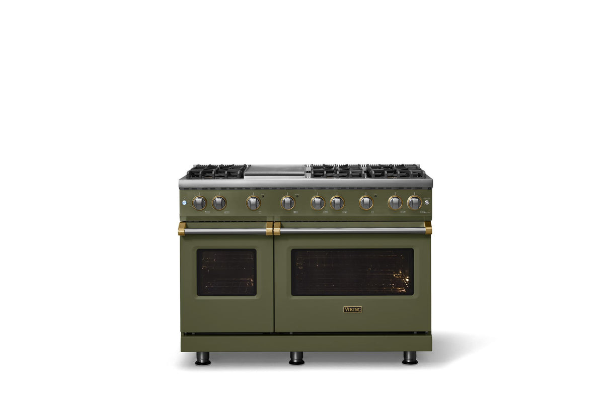 48"W. Sealed Burner Gas Range (Burner: 6g, Finish: Martini, Trim: Polished Chrome, Fuel: Propane)