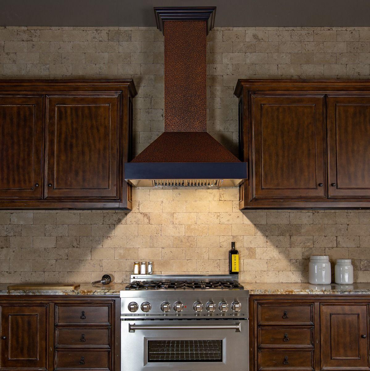 ZLINE 48" Designer Series Embossed Copper Finish Wall Range Hood (KB2-EBXXX-48)