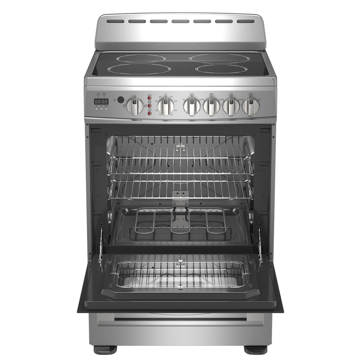 Avanti 24-Inch Freestanding Electric Range with Ceramic Glass Cooktop and Digital Timer, in Stainless Steel (CERU240P3S)