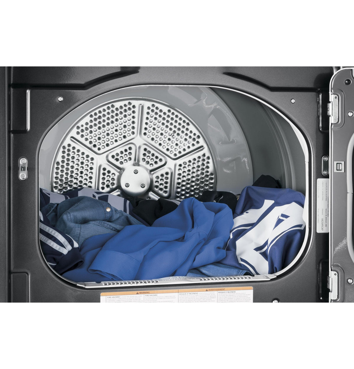 GE® ENERGY STAR® 7.4 cu. ft. Capacity Smart aluminized alloy drum Gas Dryer with HE Sensor Dry
