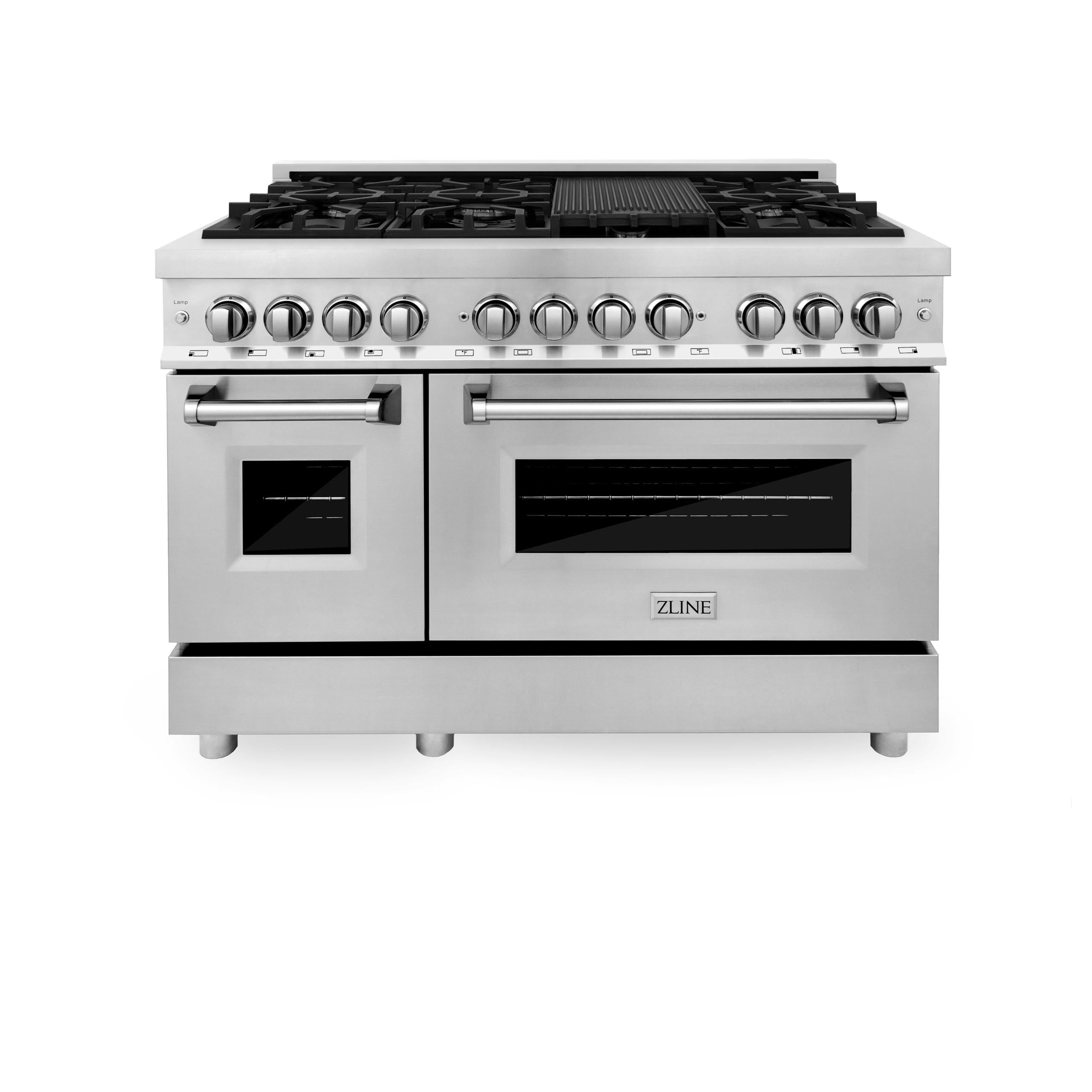 ZLINE 48 in. Dual Fuel Range with Gas Stove and Electric Oven in Stainless Steel (RA48) [Color: Stainless Steel]