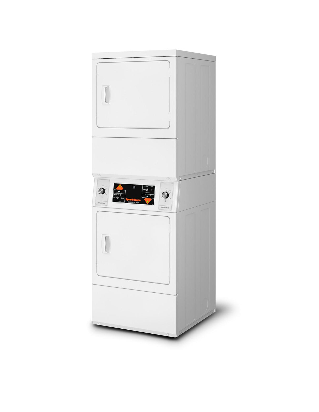 Commercial Electric Stacked Dryers with Push-to-Start Controls