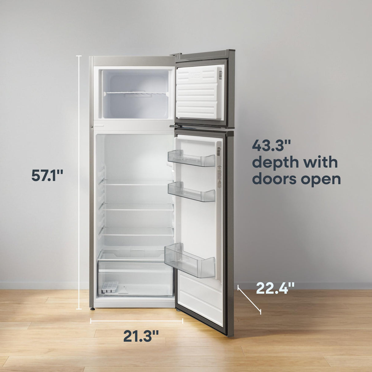Element 21.3 in. 7.4 cu. ft. Compact Top Freezer Refrigerator - Stainless Steel