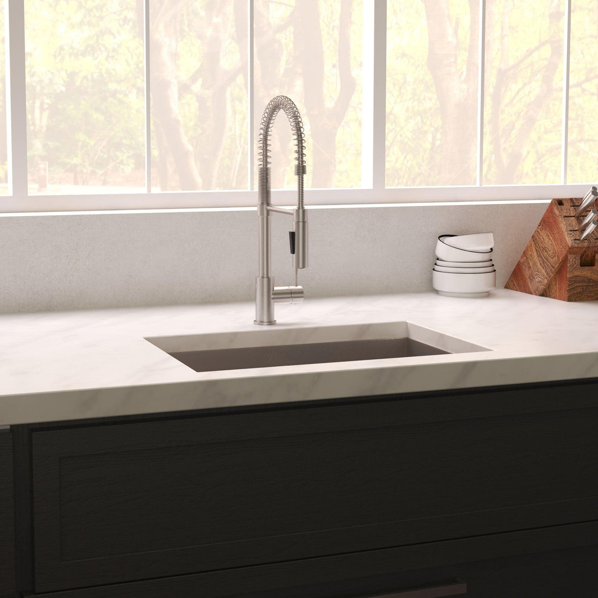 ZLINE 30 in. Meribel Undermount Single Bowl Satin Stainless Steel Kitchen Sink with Bottom Grid (SRS-30S)