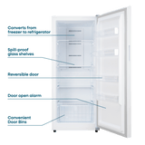 Element 14.0 cu. ft. Upright Convertible Freezer / Refrigerator - White, ENERGY STAR (EUF14CEEW)