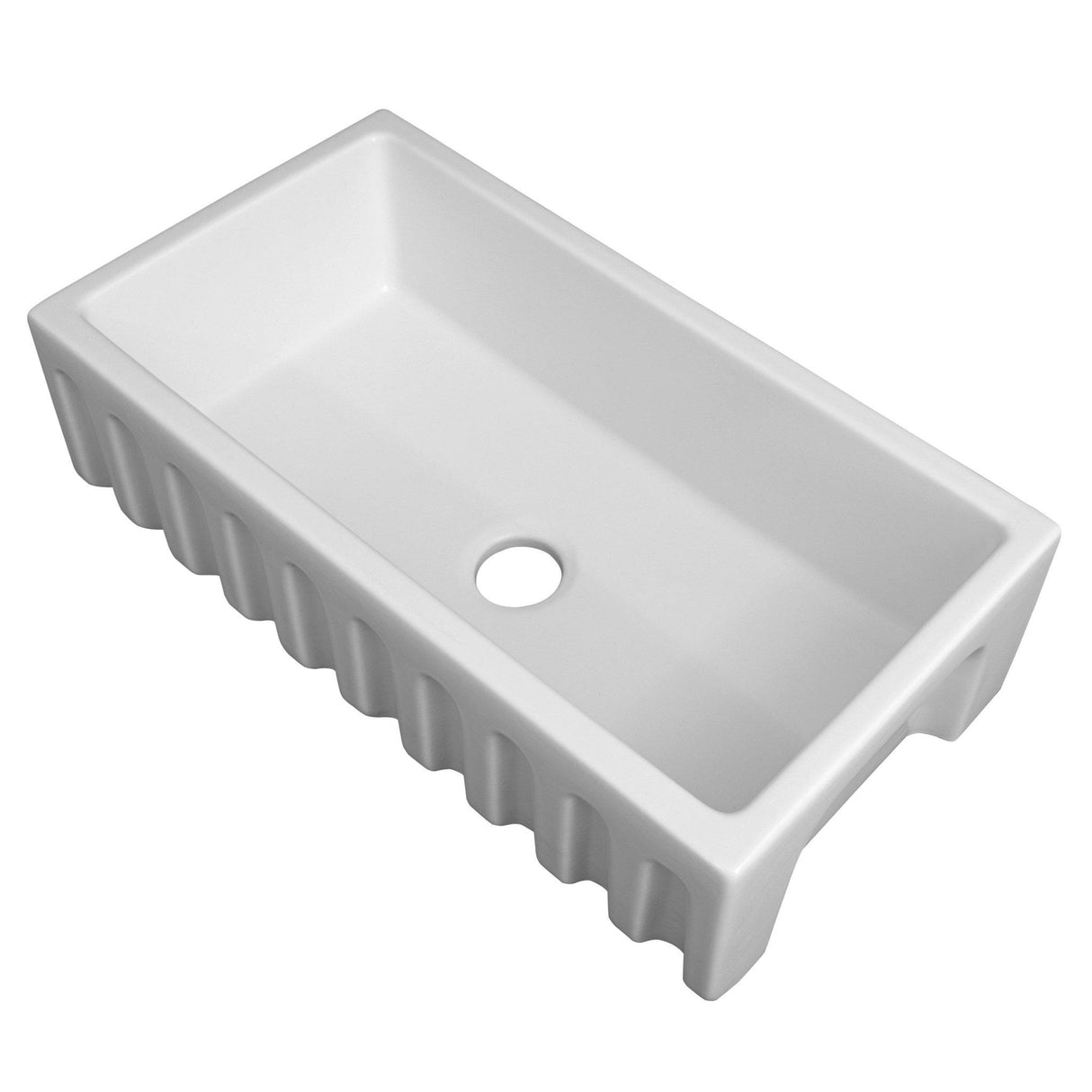 ZLINE 36" Venice Farmhouse Reversible Fireclay Sink (FRC5122) [Color: White Gloss]