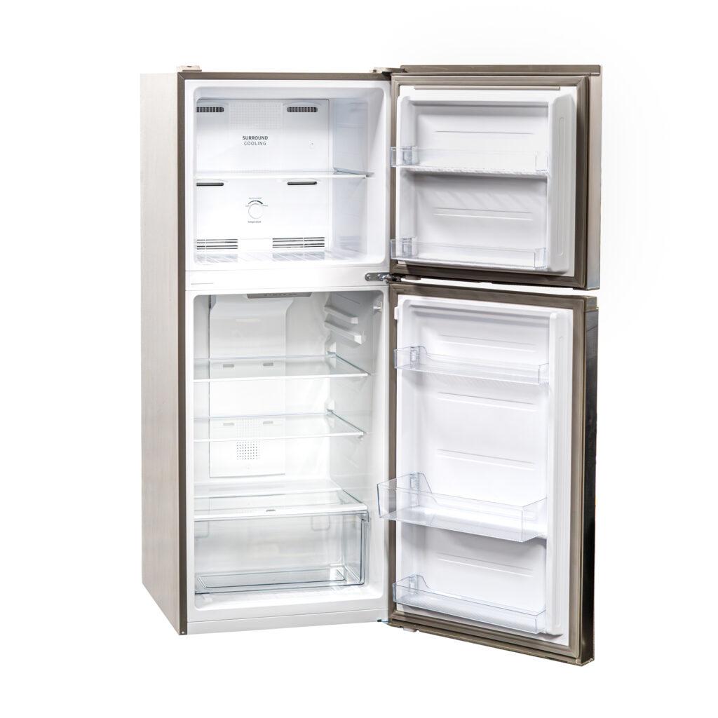 Woods 10.0 cu. ft. Top Mount Frost-Free Fridge in Stainless Steel Look