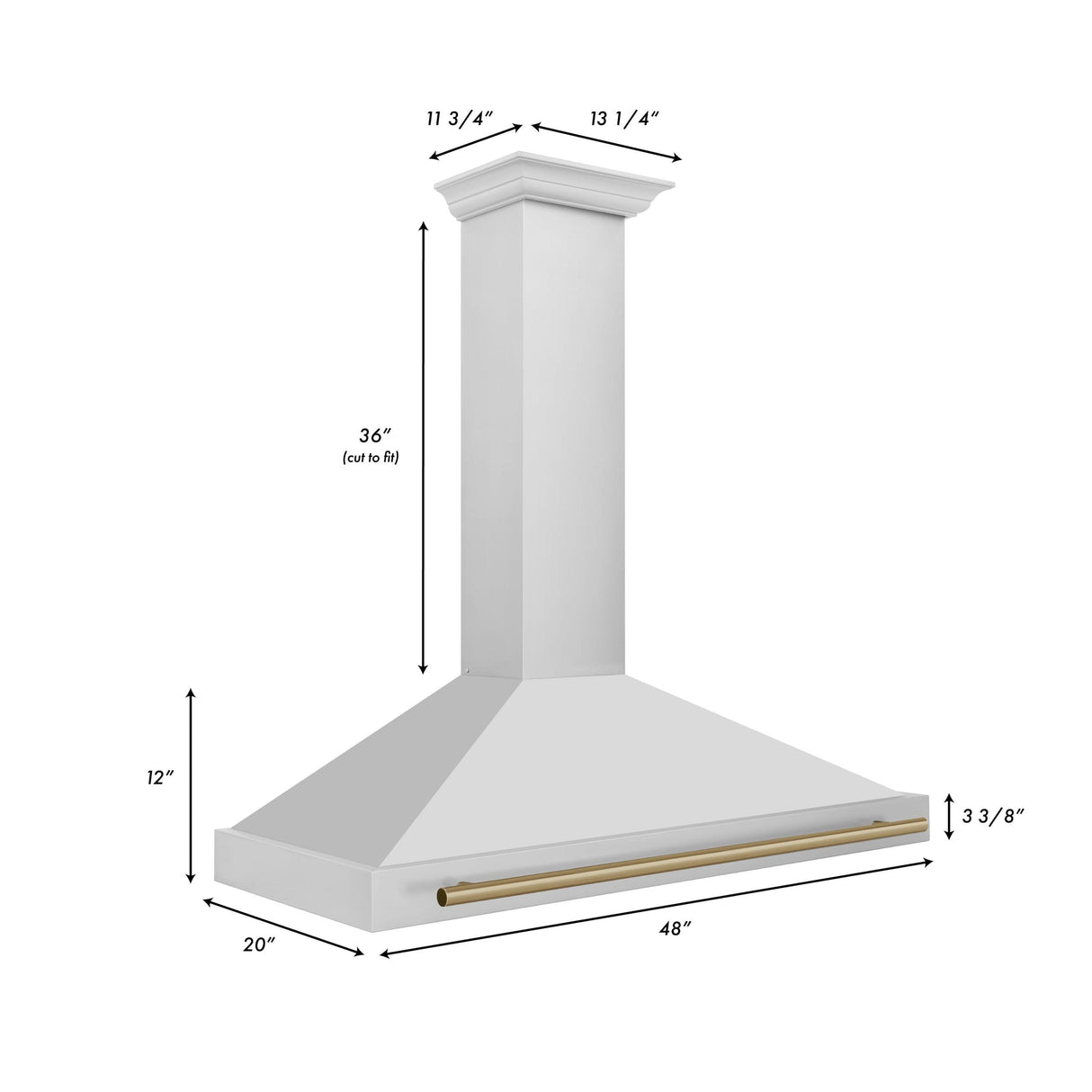 ZLINE 48 in. Autograph Edition Convertible Stainless Steel Range Hood with Stainless Steel Shell and Champagne Bronze Accents (KB4STZ-48-CB) [Color: Champagne Bronze Accents]