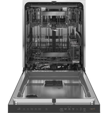 Café™ ENERGY STAR® Stainless Steel Interior Dishwasher with Sanitize and Ultra Wash & Dry in Platinum Glass