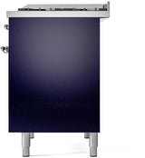 Nostalgie II 40 Inch Dual Fuel Natural Gas Freestanding Range in Blue with Chrome Trim