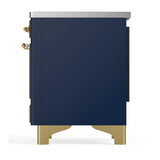 ILVE UMDIB40QNR3MBG Majestic III 40 inch Induction Range with 6 Elements, 3.82 cu. ft. Total Oven Capacity (Solid Door, Midnight Blue, Brass)