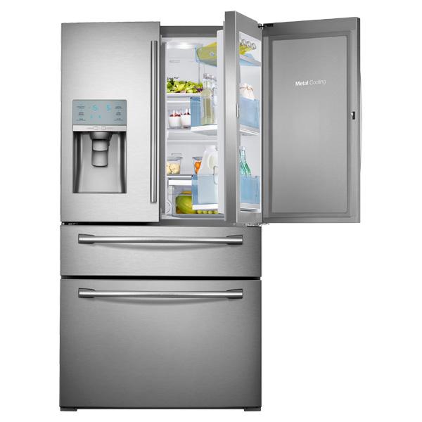 36" Wide, 30 cu. ft. Capacity 4-Door French Door Food ShowCase Refrigerator (Stainless Steel)