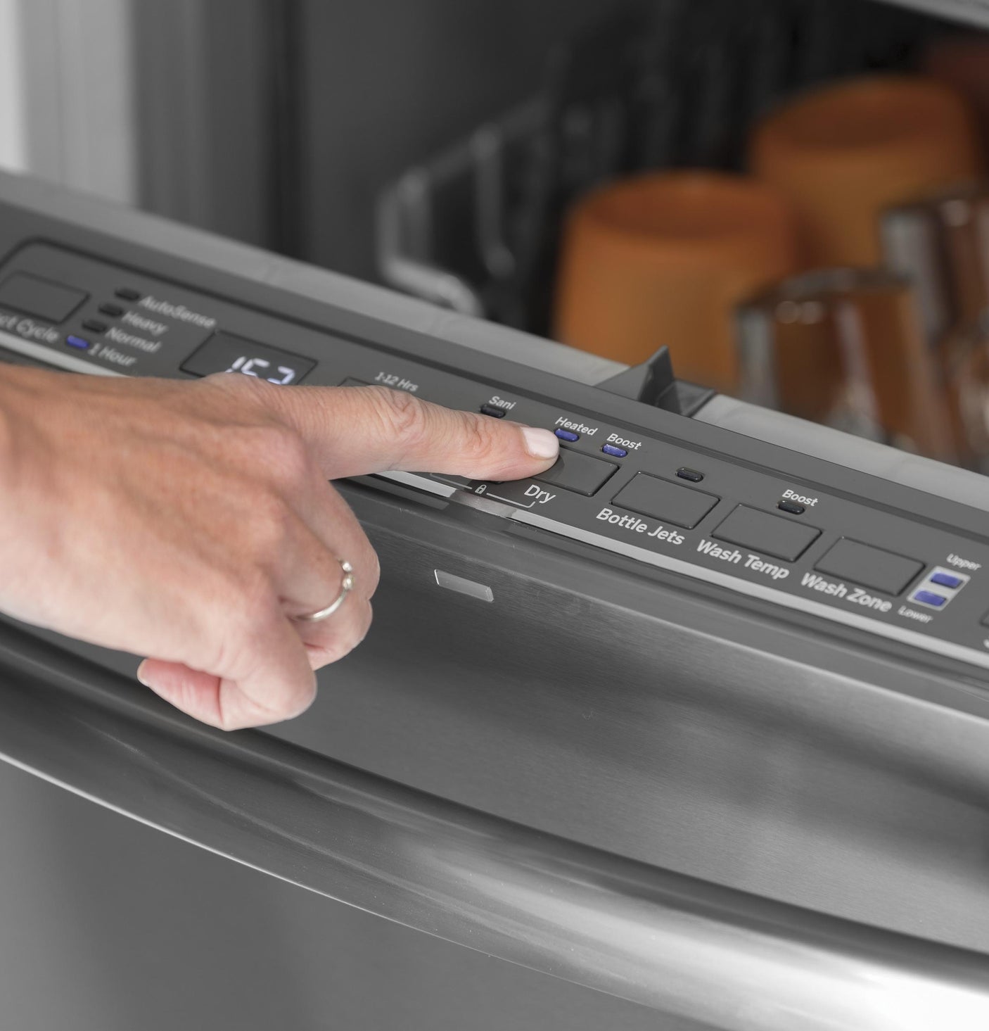 GE® ENERGY STAR® Top Control with Stainless Steel Interior Door Dishwasher with Sanitize Cycle & Dry Boost