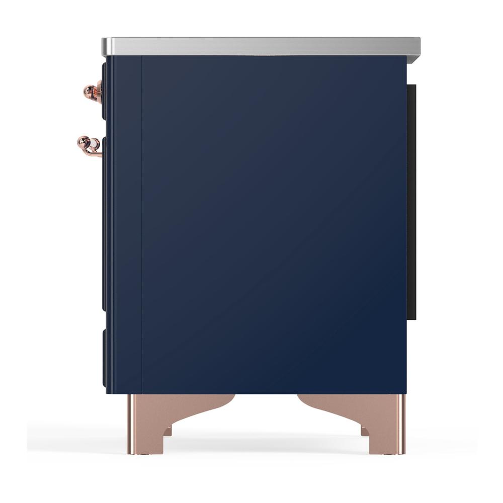 ILVE UMIB36NR3MBP Majestic III 36 inch Induction Range with 6 Elements, 3.5 cu. ft. Total Oven Capacity (Triple Glass Door, Midnight Blue, Copper)