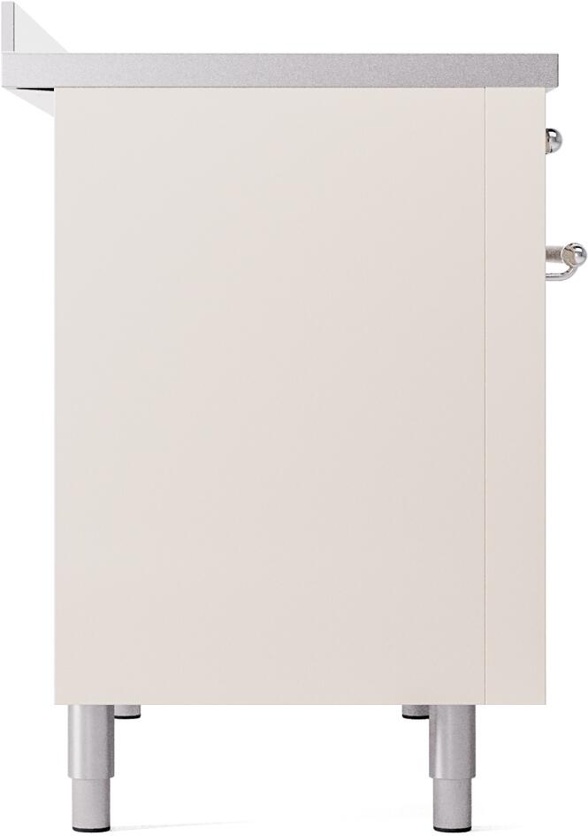 Nostalgie II 48 Inch Electric Freestanding Range in Antique White with Chrome Trim