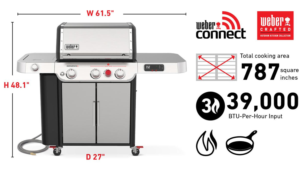 Genesis SX-335 Smart Gas Grill (Natural Gas) - Stainless Steel