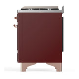 ILVE UMD40FQNR3BUP Majestic III 40 inch Dual Fuel Range with 6 Burners and Griddle, Dual Function Burner up to 25,000 BTU (Natural Gas, Solid Door, Burgundy, Copper)