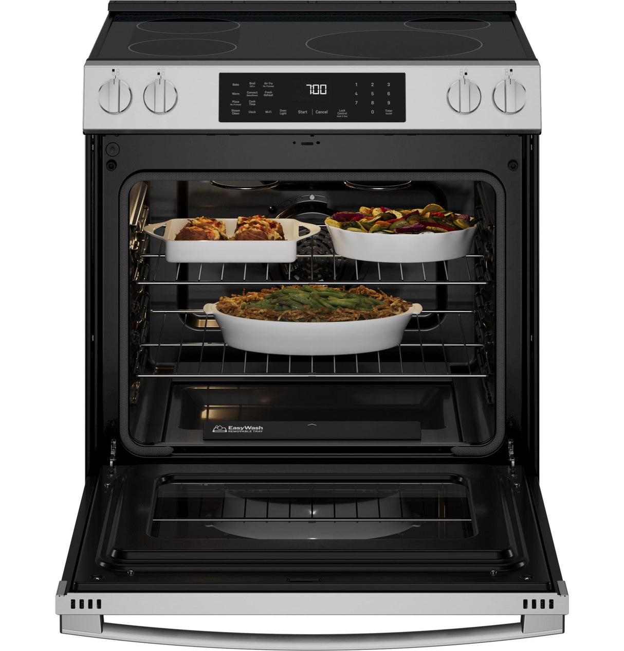 GE Profile™ ENERGY STAR® 30" Smart Slide-In Induction and Convection Range with No Preheat Air Fry and EasyWash™ Oven Tray