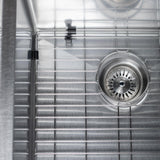 ZLINE 33 in. Chamonix Undermount Double Bowl Satin Stainless Steel Kitchen Sink with Bottom Grid (SR60D-33S)