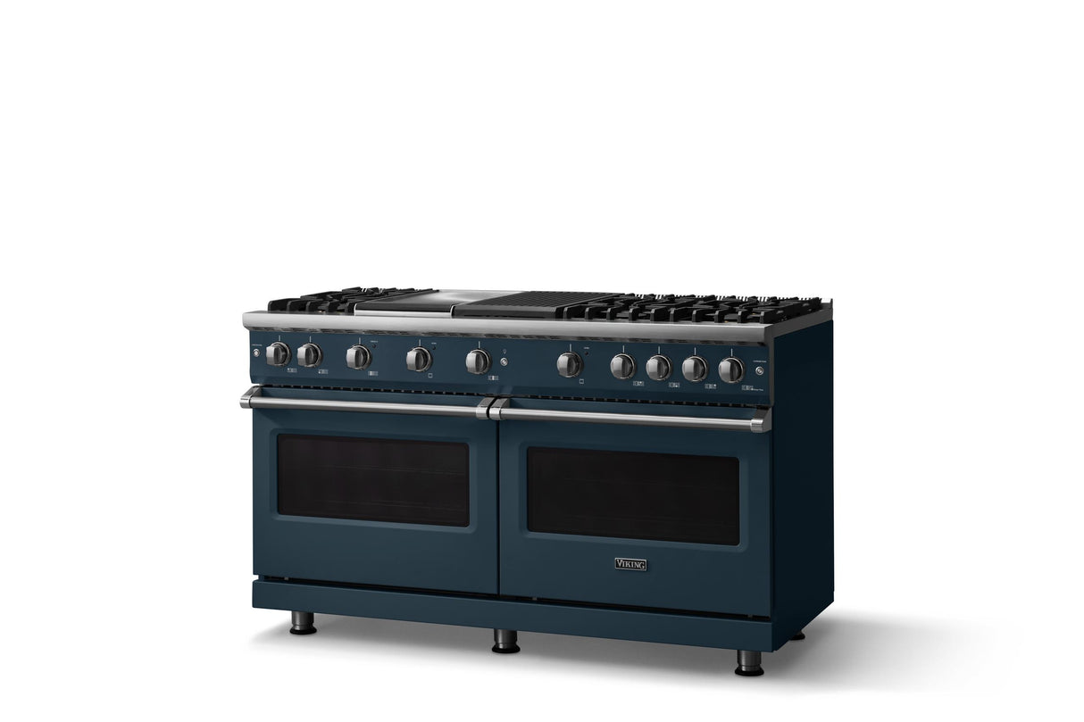 60"W. Sealed Burner Gas Range (Finish: Squall, Trim: Polished Chrome, Fuel: Natural Gas)