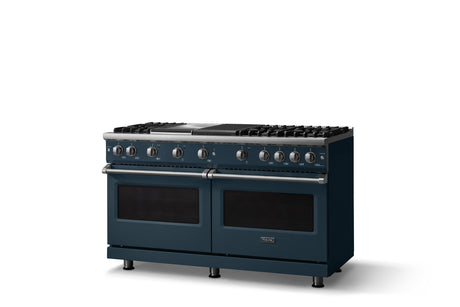 60"W. Sealed Burner Gas Range (Finish: Squall, Trim: Polished Chrome, Fuel: Natural Gas)