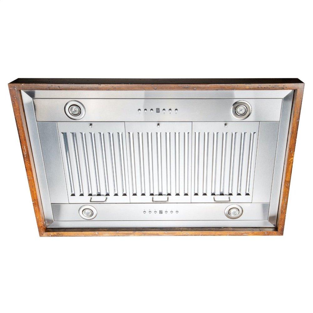 ZLINE 42 in. Wooden Island Mount Range Hood in Walnut - Includes Remote Motor