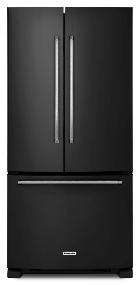 22 Cu. Ft. 33-Inch Width Standard Depth French Door Refrigerator with Interior Dispenser - Black