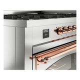 ILVE UN60FNMPSSPLP Nostalgie II Noblesse 60 inch Dual Fuel Range (9 Sealed Burners + Griddle, Liquid Propane, Triple Glass Door, Stainless Steel, Copper)