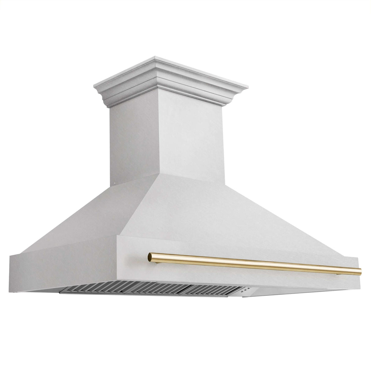 48 in. ZLINE Autograph Edition DuraSnow Stainless Steel Range Hood with DuraSnow Stainless Steel Shell (8654SNZ-48) [Color: Gold]