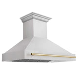 48 in. ZLINE Autograph Edition DuraSnow Stainless Steel Range Hood with DuraSnow Stainless Steel Shell (8654SNZ-48) [Color: Gold]