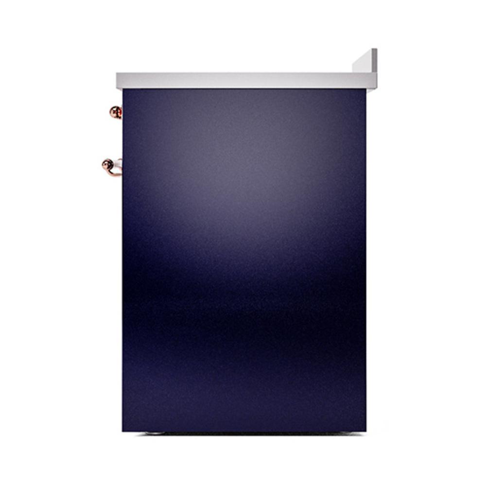 ILVE UNI304QNMPMBP Nostalgie II Noblesse 30 inch Induction Range (Solid Door, Midnight Blue, Copper)