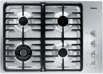 30" 4-Burner KM 3465 LP Gas Cooktop - 30" SS Cooktop Linear grate