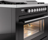 Professional Plus II 36 Inch Dual Fuel Liquid Propane Freestanding Range in Glossy Black with Trim