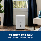 GE® 25 Pint Portable Dehumidifier with Smart Dry for Damp Spaces