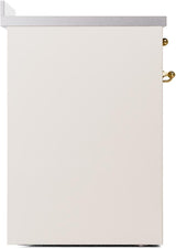 Nostalgie II 30 Inch Electric Freestanding Range in Antique White with Brass Trim