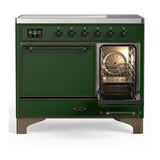 ILVE UMDIB40QNR3EGB Majestic III 40 inch Induction Range with 6 Elements, 3.82 cu. ft. Total Oven Capacity (Solid Door, Emerald Green, Burnished)