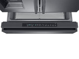 23 cu. ft. Counter Depth 4-Door French Door Refrigerator with Polygon Handles in Black Stainless Steel