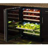 24-In Built-In High Efficiency Dual Zone Wine Refrigerator with Door Style - Stainless Steel Frame Glass, Door Swing - Left
