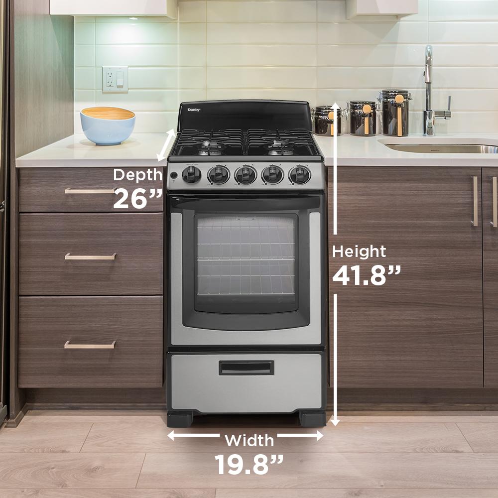 Danby 20" Wide Gas Range in Stainless Steel