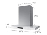 Bespoke Hood Triple Air Sensor  Low Noise  30" Width