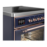 ILVE UMIB30NR3MBP Majestic III 30 inch Induction Range with 4 Elements, 4 cu. ft. Oven Capacity (Triple Glass Door, Midnight Blue, Copper)