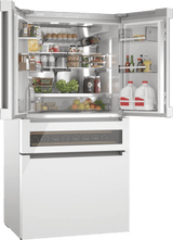 800 Series French Door Bottom Mount Refrigerator, Glass door 36" White, Total No Frost