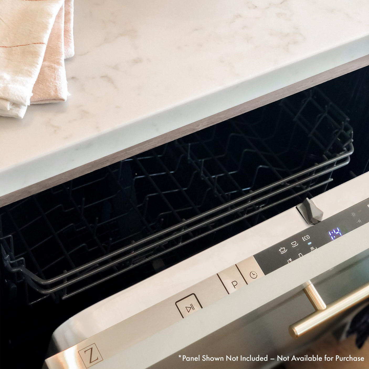 ZLINE 24 in. Panel Ready Top Control Dishwasher with Stainless Steel Tub, 52dBa (DW7713-24) [Color: Panel Ready]