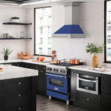ZLINE 30 in. Stainless Steel Range Hood with Colored Shell Options and Stainless Steel Handle (8654STX-30) [Color: Blue Matte]