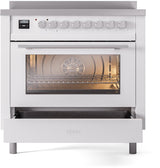 Professional Plus II 36 Inch Electric Freestanding Range in White with Trim