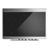 ILVE UMDIB40NR3BKB Majestic III 40 inch Induction Range with 6 Elements, 3.82 cu. ft. Total Oven Capacity (Triple Glass Door, Glossy Black, Burnished)